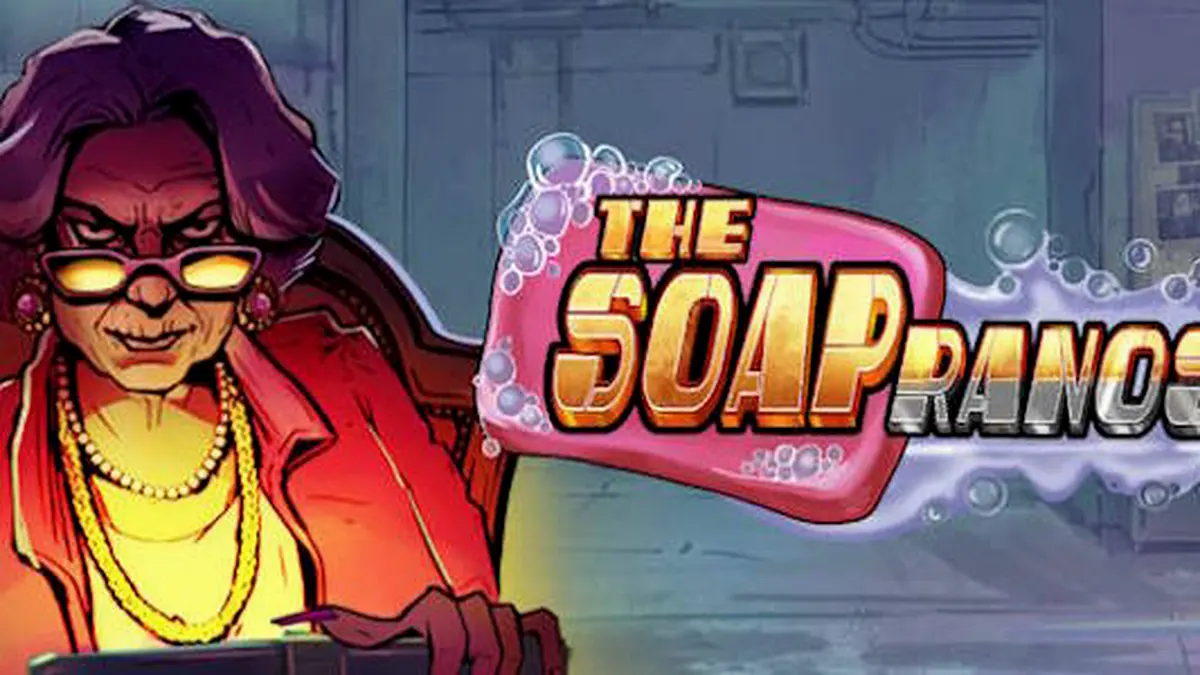 Suasana neon intens dalam permainan slot Soapranos